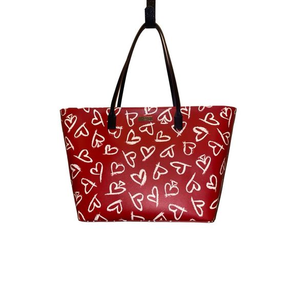 kate spade Handbags - Kate Spade NY Margareta Style Red Lipstick Hearts Shore Street Tote